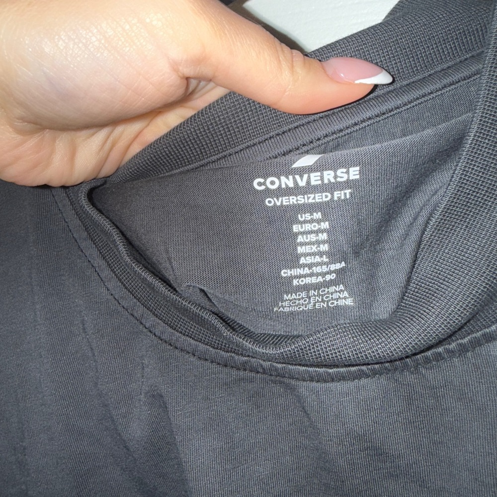 Converse Women's Black Cropped Sweatshirt - Picture 3 of 7